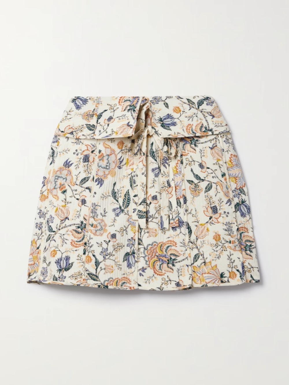 Ulla Johnson Dimi quilted floral-print silk mini wrap skirt